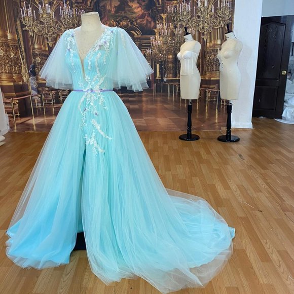 Teuta Matoshi Rainbow Black Dress Custom Ballgown, Teuta